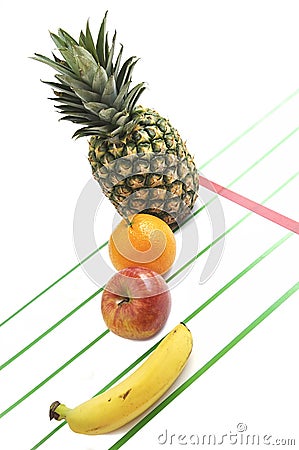 Fruit's race. Stock Photo