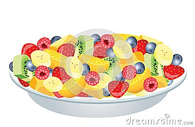 Fruit salad Vector Illustration