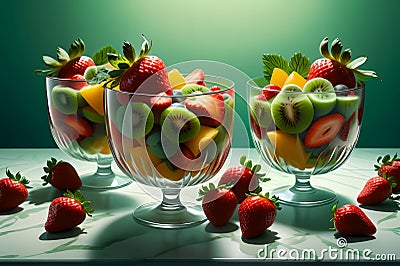 fruit salad with strawberries Stock Photo