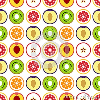 Fruit seamless vector pattern. Vector Illustration