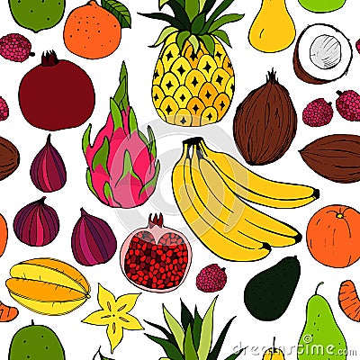 Fruit. Seamless vector pattern Vector Illustration