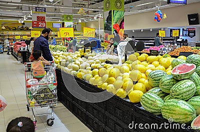 Fruit Section at Hyperstar Supermarket Editorial Stock Photo