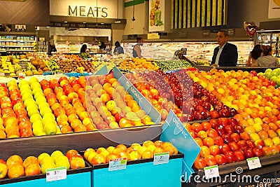 The fruit section at Publix store in Miami, Florida, USA Editorial Stock Photo