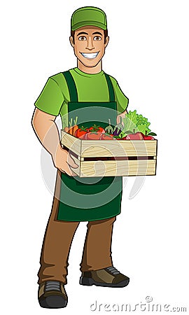 Fruit seller Vector Illustration