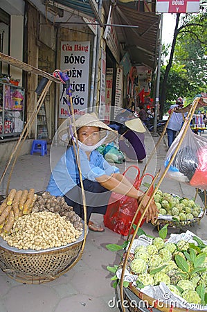 Fruit seller woman Editorial Stock Photo