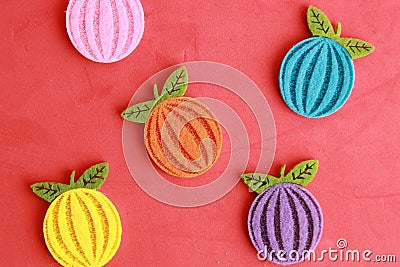 Fruit shaped fabric craft Stock Photo