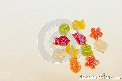 Fruit-shaped figures in a marine style. Stock Photo