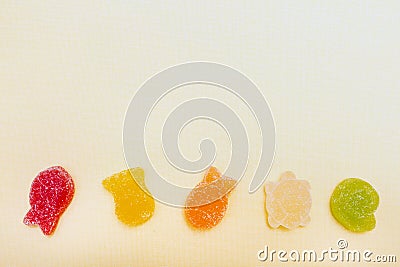 Fruit-shaped figures in a marine style. Stock Photo