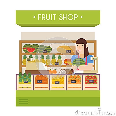 Fruit shop Vector Illustration