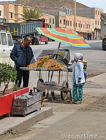 Fruit stall in the street, Morocco, Africa Editorial Stock Photo