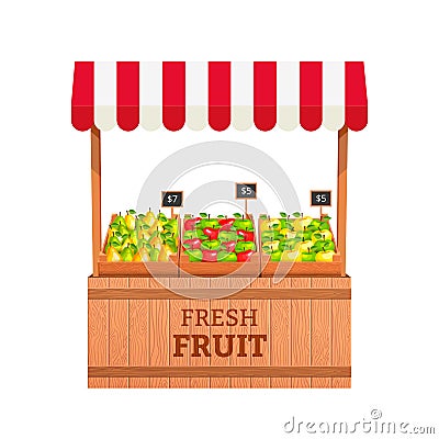 Fruit stand Vector Illustration