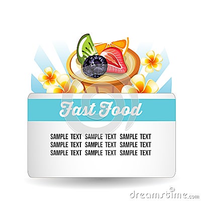 Fruit tartlet card Vector Illustration