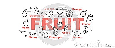 Fruit vector banner Vector Illustration