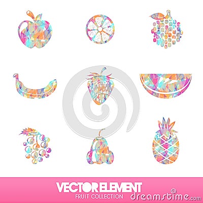 Fruit Vector Color Diamond Vector Illustration