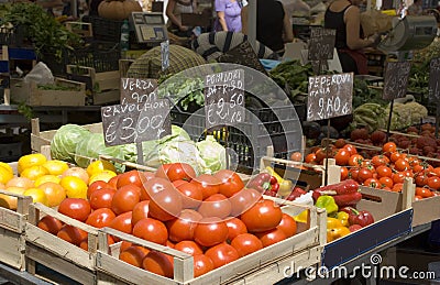 Fruit and veg market Stock Photo