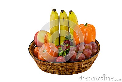 Fruit and vegetable basket Stock Photo