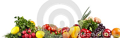 Fruit and vegetable borders Stock Photo