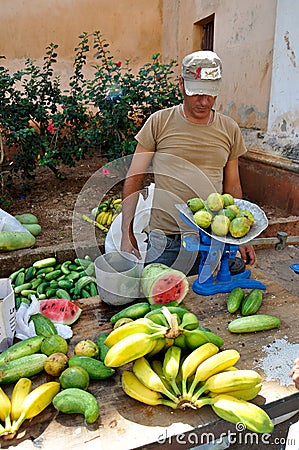 Fruit and vegetable market Editorial Stock Photo