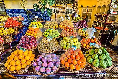 Fruit and vegetables - Maderia - Portugal Editorial Stock Photo