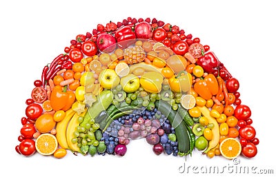 Fruit and vegetable rainbow Stock Photo