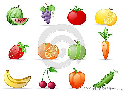 Fruit and Vegetables Vector Illustration