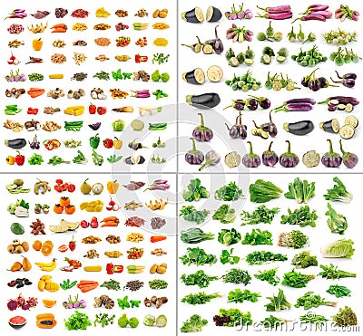 Fruit and Vegetables collection isolated Stock Photo