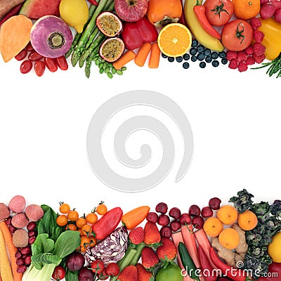 Fruit and Vegetables High in Natural Antioxidants Stock Photo