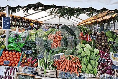 Fruit and vegetables shoppers at fruit and vegetables vendor Editorial Stock Photo