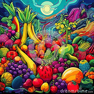 Fruitful Extravaganza: A Feast for the Senses Stock Photo