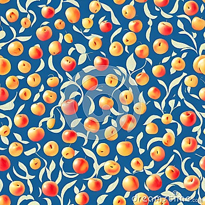 Fruitful Fusion: Seamless Vector Patterns, Generative AI Stock Photo