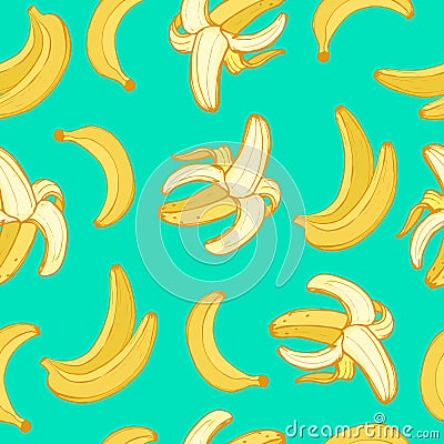 Fruits banana seamless patterns vector Vector Illustration