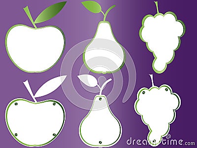 Fruits book plates, fruits frames Stock Photo