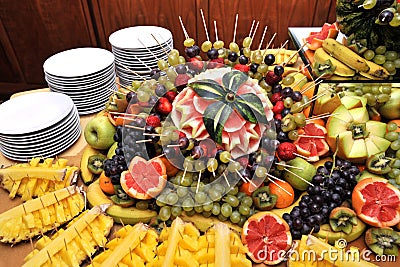 Fruits on a buffet table Stock Photo