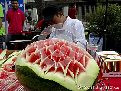 Fruits carving Editorial Stock Photo