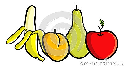 Fruits collection Cartoon Illustration