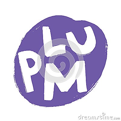 Fresh Plum Fruit for Emblem, Logo, Sign or Badge. Grungy Hand drawn style Vector Illustration