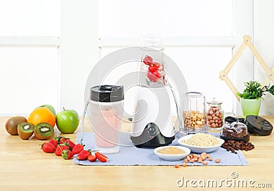 Fruits and herbs blending machine Stock Photo
