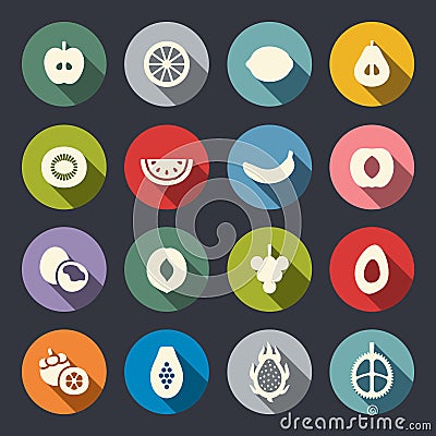 Fruits icon set. Vector Illustration Vector Illustration