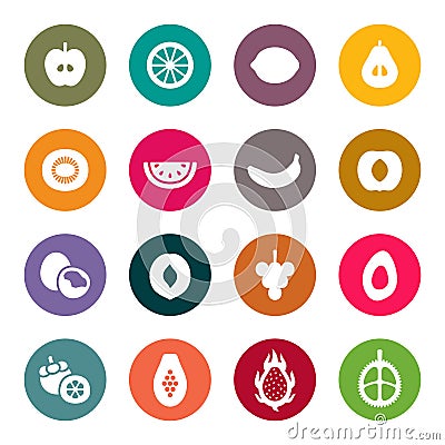 Fruits icon set. Vector Illustration Vector Illustration