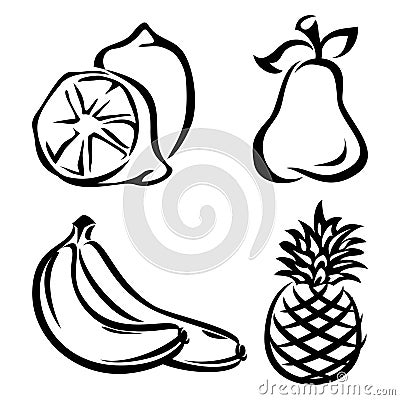 Fruits icons Vector Illustration