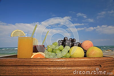 Juices against blue sky Stock Photo