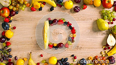 Fruits made letter D Stock Photo