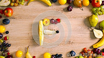 Fruits made letter F Stock Photo