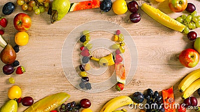 Fruits made letter H Stock Photo