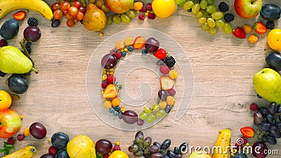 Fruits made letter O Stock Photo