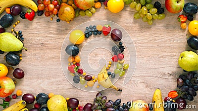 Fruits made letter Q Stock Photo