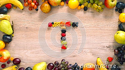 Fruits made letter T Stock Photo