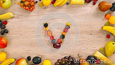 Fruits made letter V Stock Photo