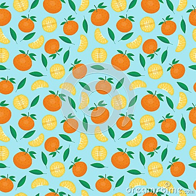 Fruits mandarin seamless patterns Stock Photo