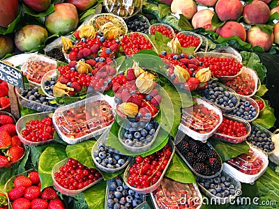 Fruits market in La Boqueria Stock Photo